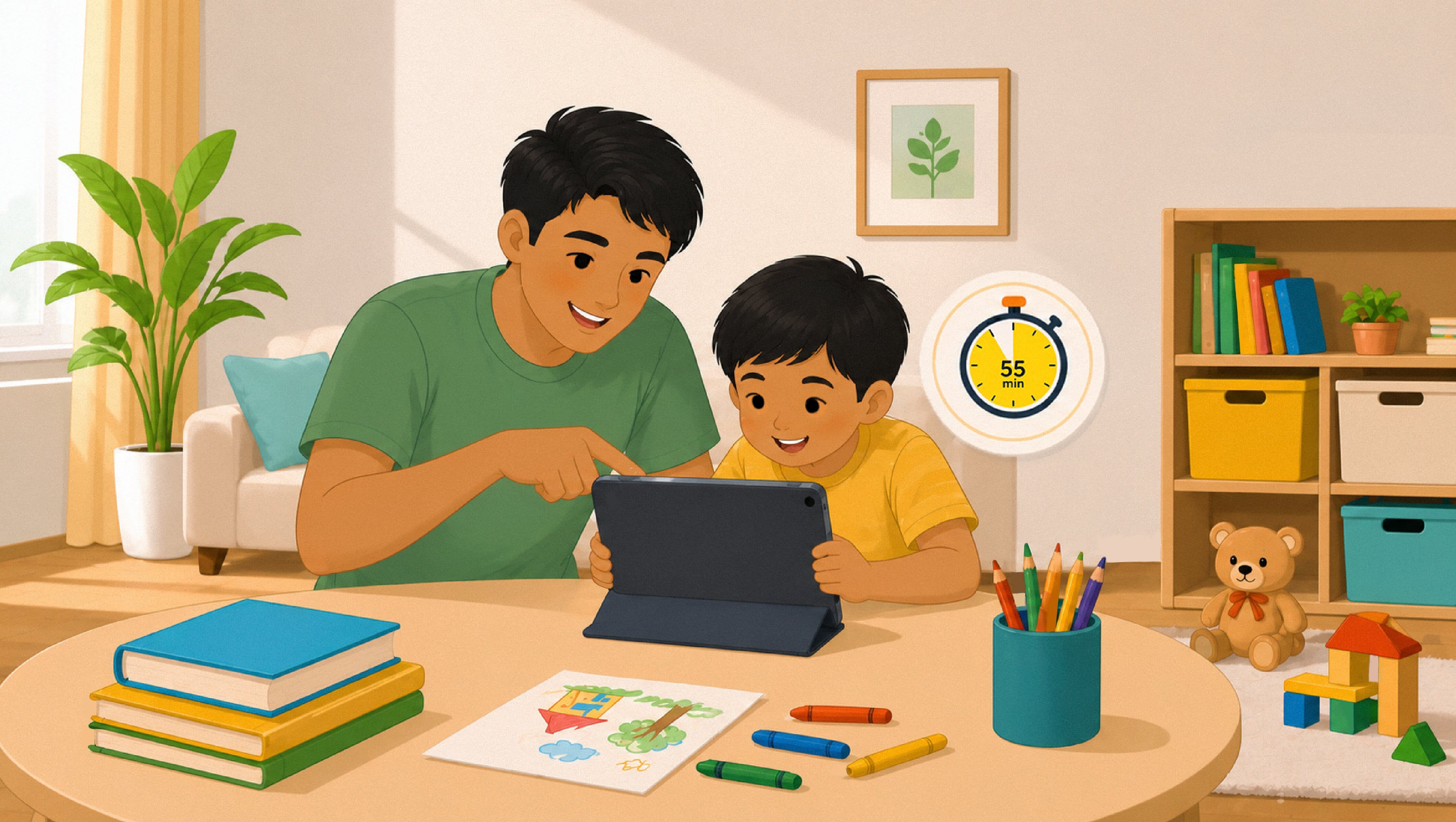 Limit screen time to less than one hour a day